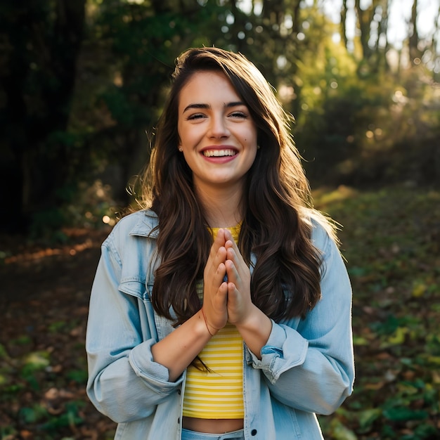 woman smiling on a cozy background