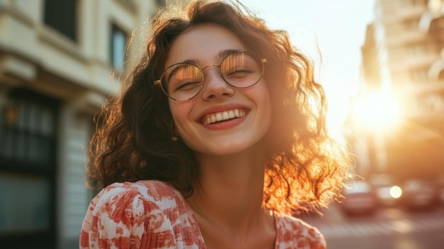 Woman Smiling with Sun