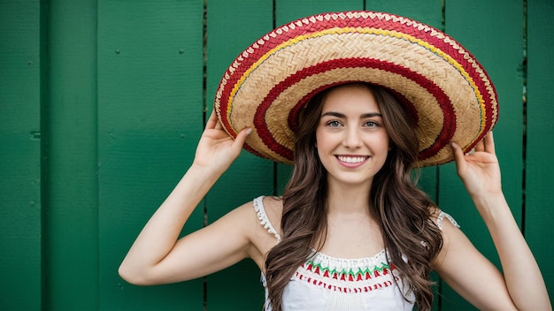 a woman in a sombrero poses for a photo