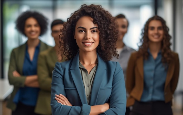 Woman Standing in Front of a Group of People