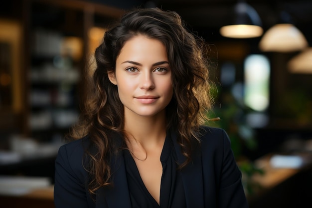 Woman standing in her office AI