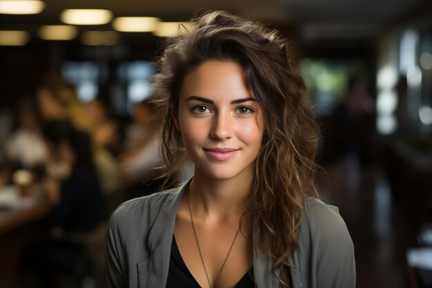 Woman standing in her office AI