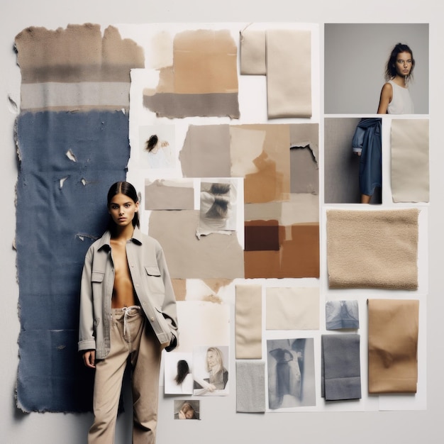 Photo a woman stands in front of a piece of paper that says  the word