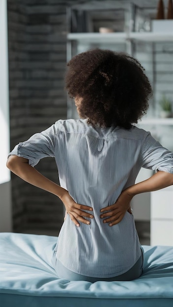 Woman suffering from back pain