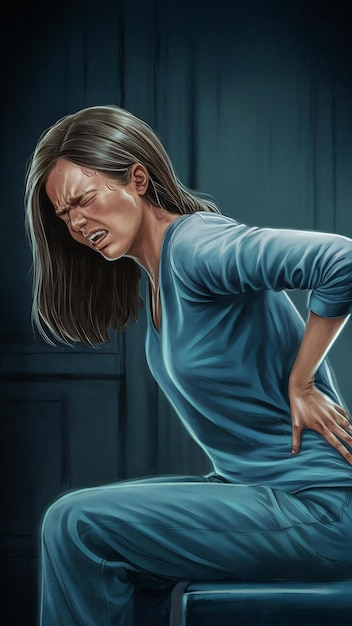 Woman suffering from back pain