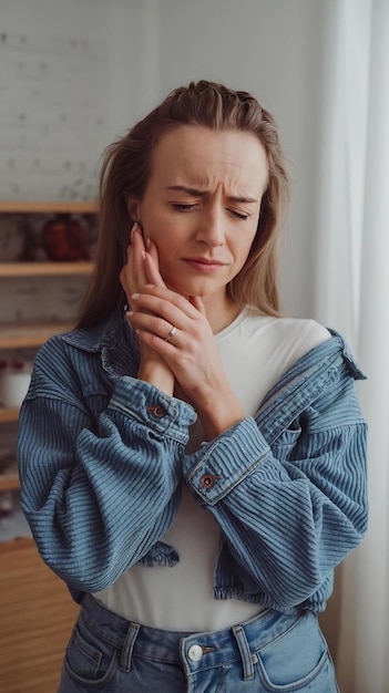 Woman suffering from body dysmorphia