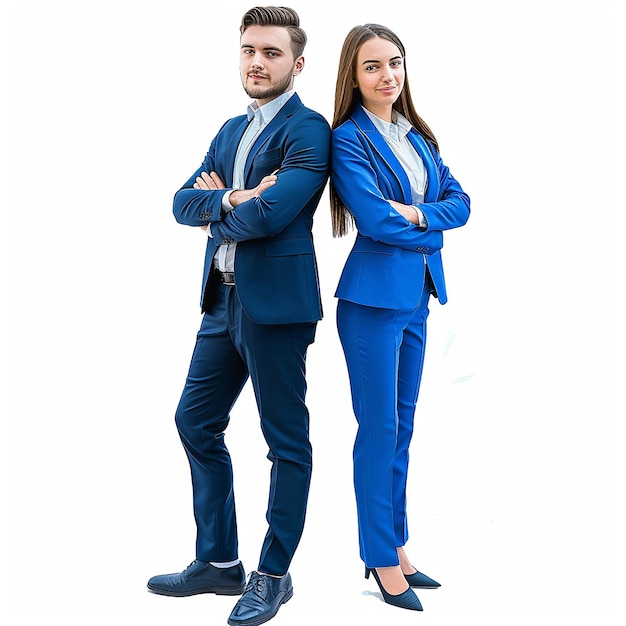 a woman in a suit with her arms crossed