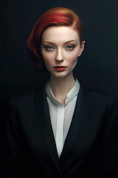 a woman in a suit