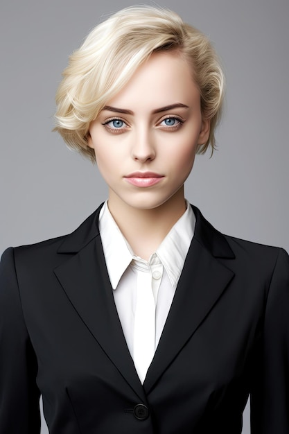 A woman in a suit