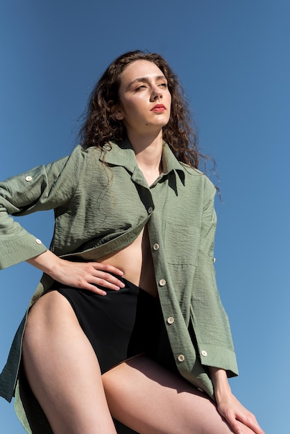 woman summer clothes outdoor on the beach