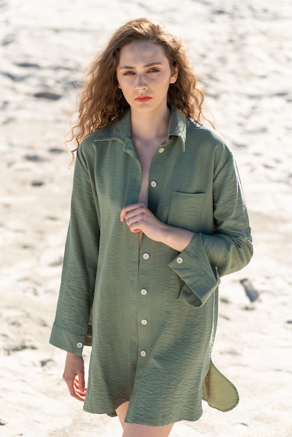 woman summer clothes outdoor on the beach