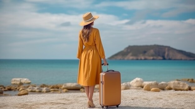 woman summer dress mockup