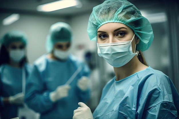 Woman surgeon portrait with arms crossed hospital or teamwork for solidarity for healthcare