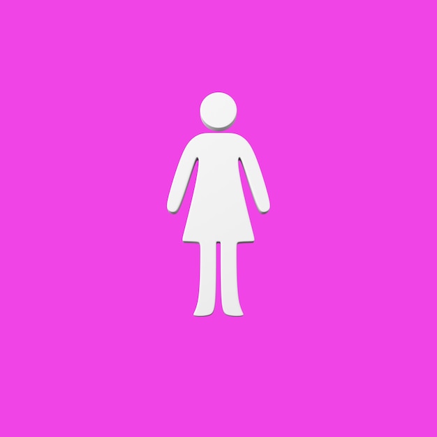 Woman Symbol Shape on Purple Background