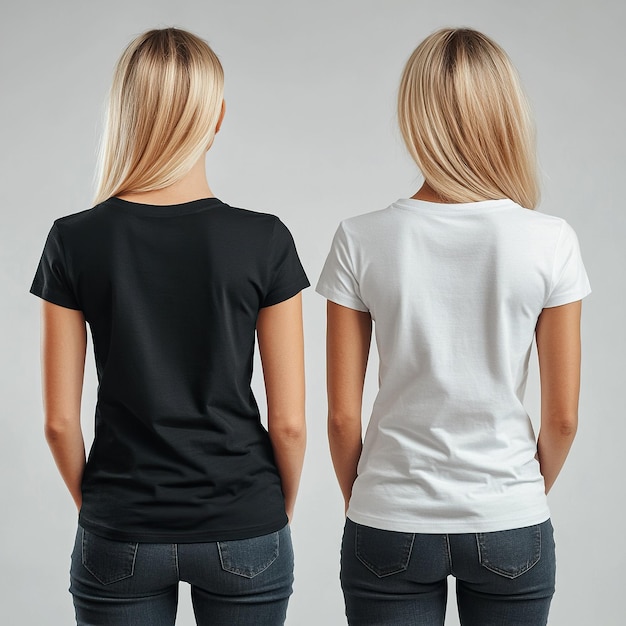 Photo woman t shirt mockup