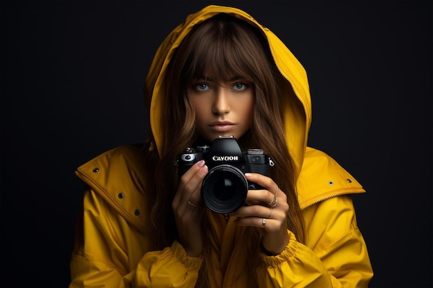 Woman taking a photo with a camera