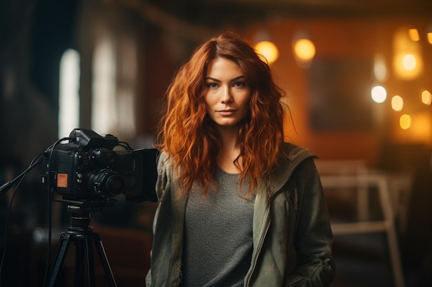 Woman taking a photo with a camera