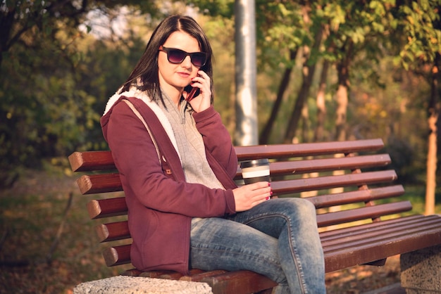 Woman talking on phone