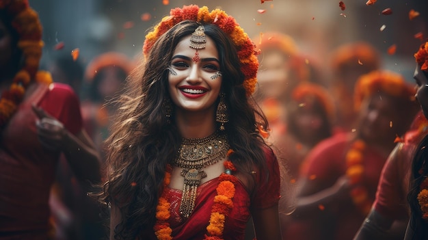 Woman at the Telangana festival