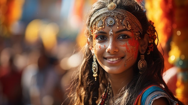 Woman at the Telangana festival