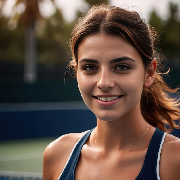 woman tennis player smiling