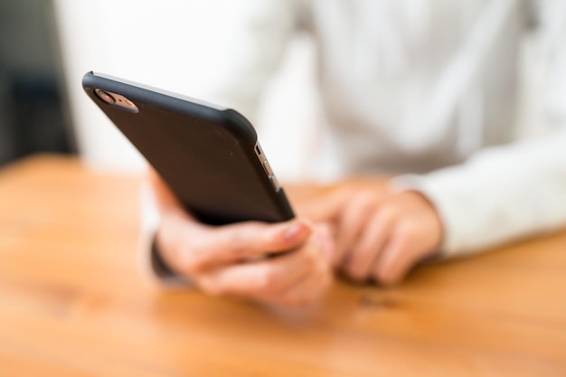 Woman touch on cellphone