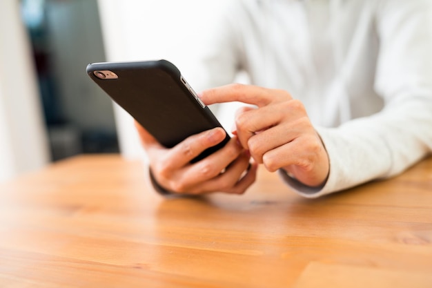 Woman touching on cellphone