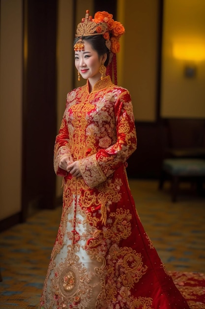 A woman in a traditional chinese costume