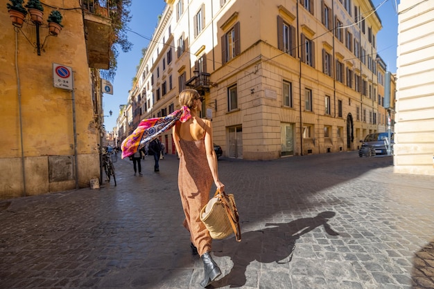 Woman traveling in rome