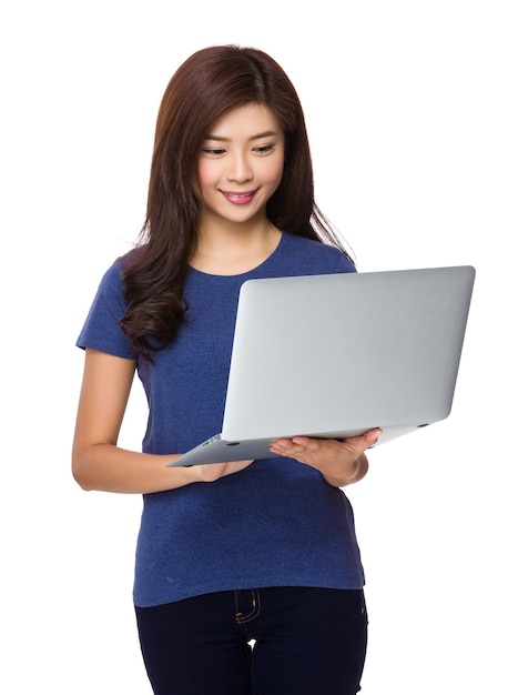 Woman use of laptop computer