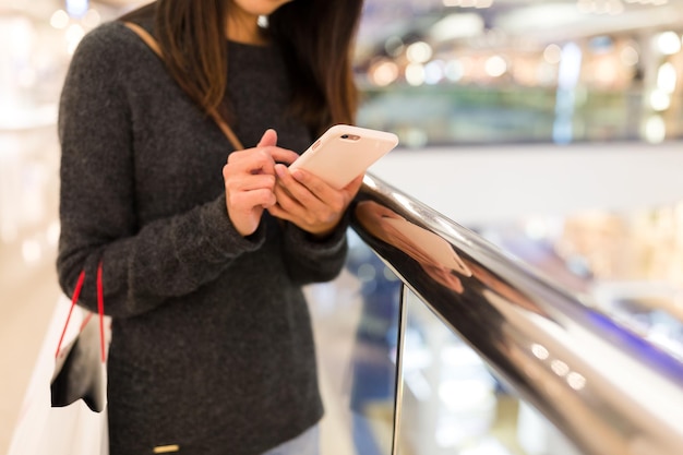 Woman use of mobile phone