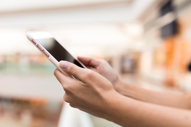 Woman use of mobile phone