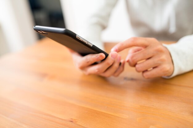 Woman use of mobile phone