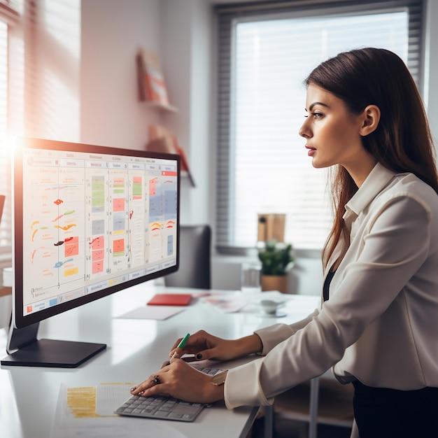 Woman using computer