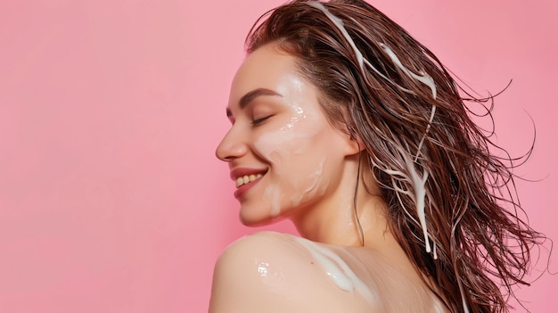 Photo woman using a deep conditioning hair mask illustrating the benefits of intensive hair treatments for hydration and repair