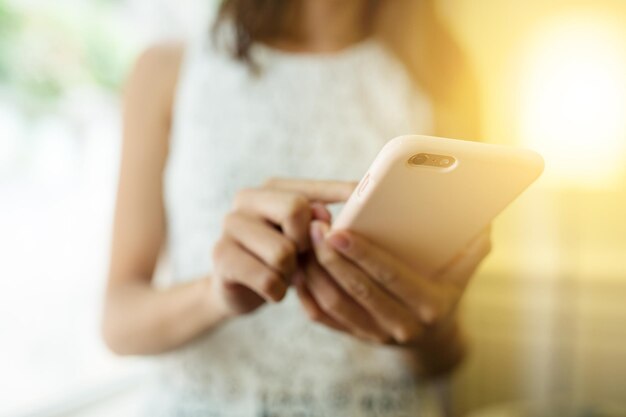 Woman using mobile phone