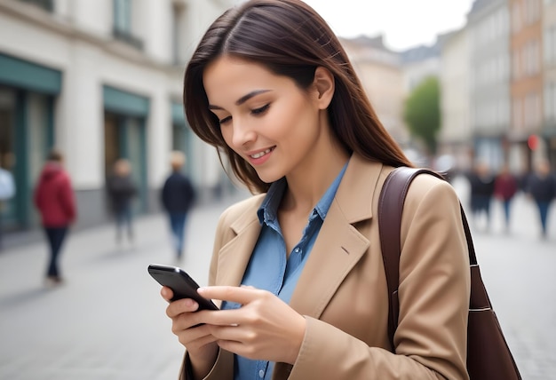 Woman using smart phone