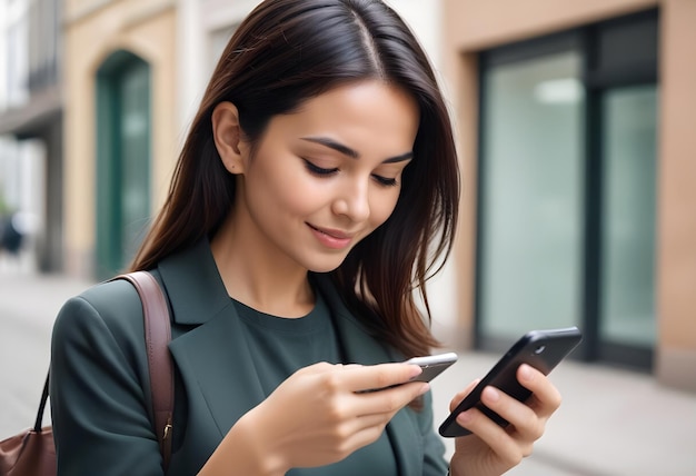 Woman using smart phone