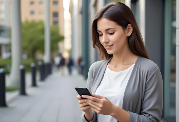 Woman using smart phone