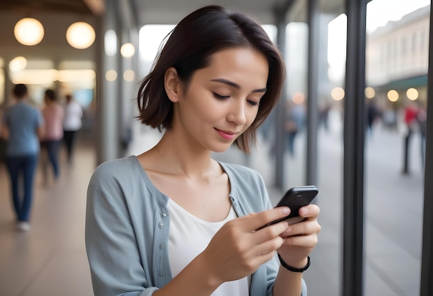 Woman using smart phone