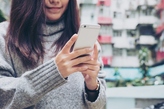 Woman using smart phone 