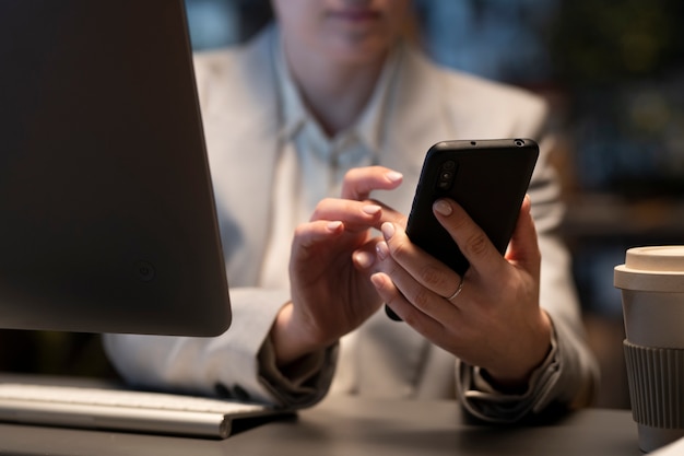 Woman using smartphone