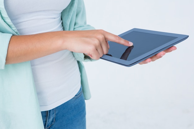 Woman using tablet pc 