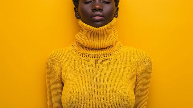 Woman in Vibrant Yellow Sweater