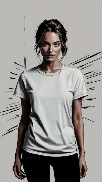 Woman wearing blank shirt