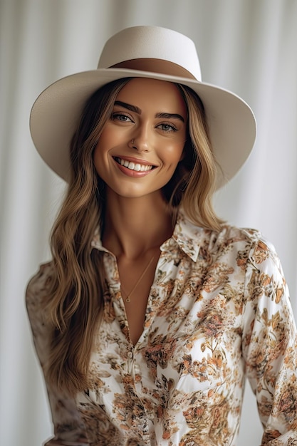 Woman wearing a hat that says'i'm a fashion girl '