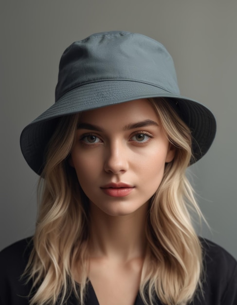 a woman wearing a hat that says quot shes wearing quot