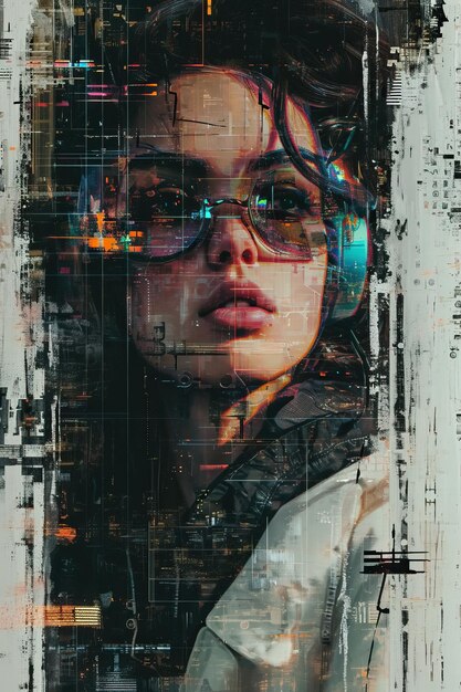 a woman wearing headphones and glasses