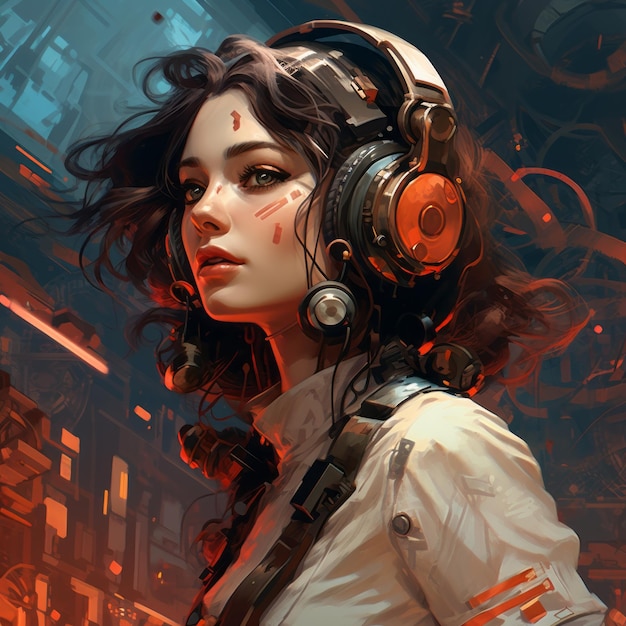 a woman wearing headphones