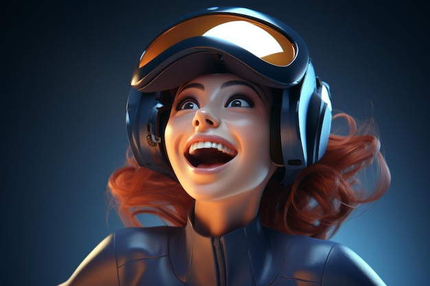 a woman wearing a helmet and goggles is laughing